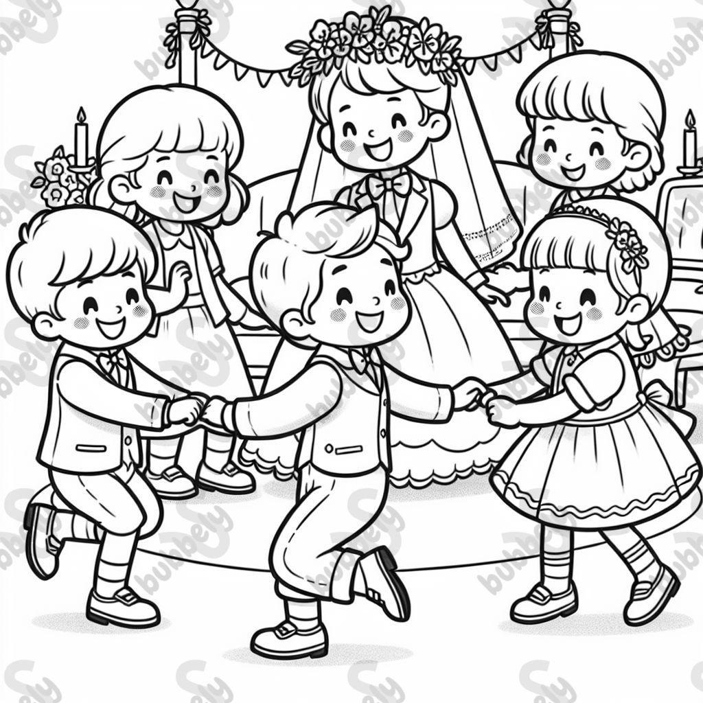 kids playing at a wedding