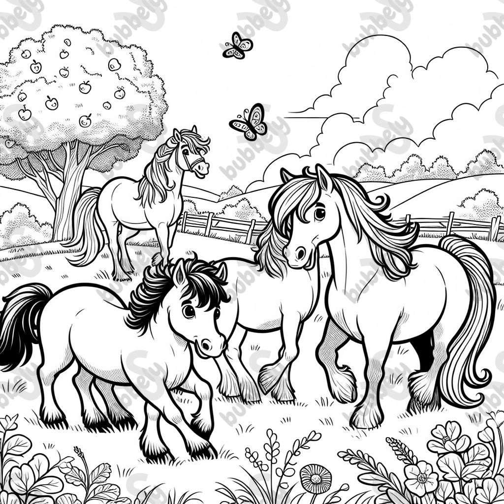 3 chevaux dans un pré