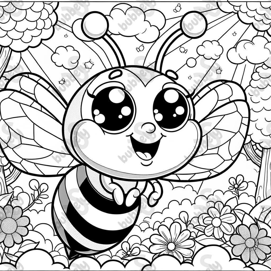 A giant wasp for kids to color.