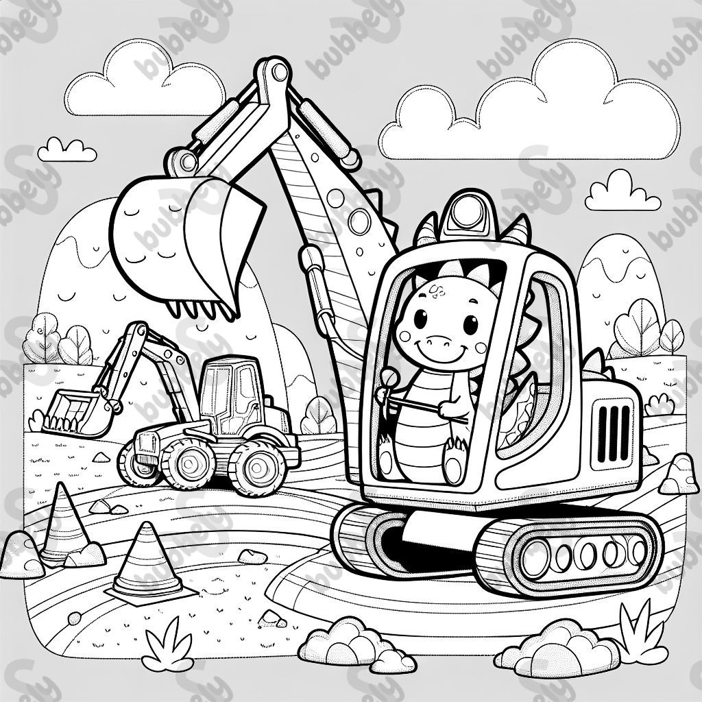 dragon in a front loader and excavator