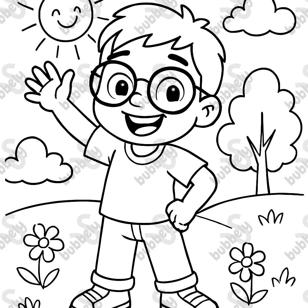 Hispanic boy with eyeglasses