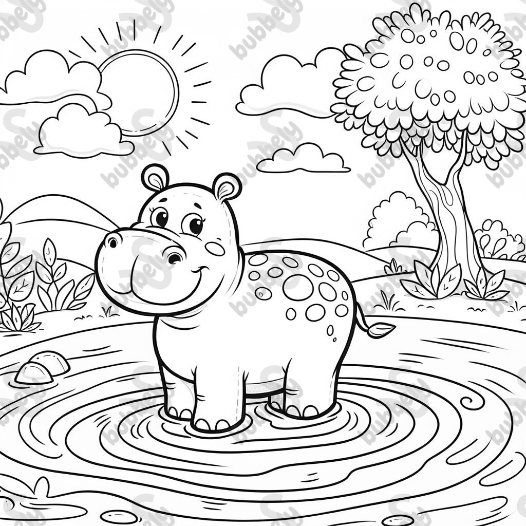 Hippo in water