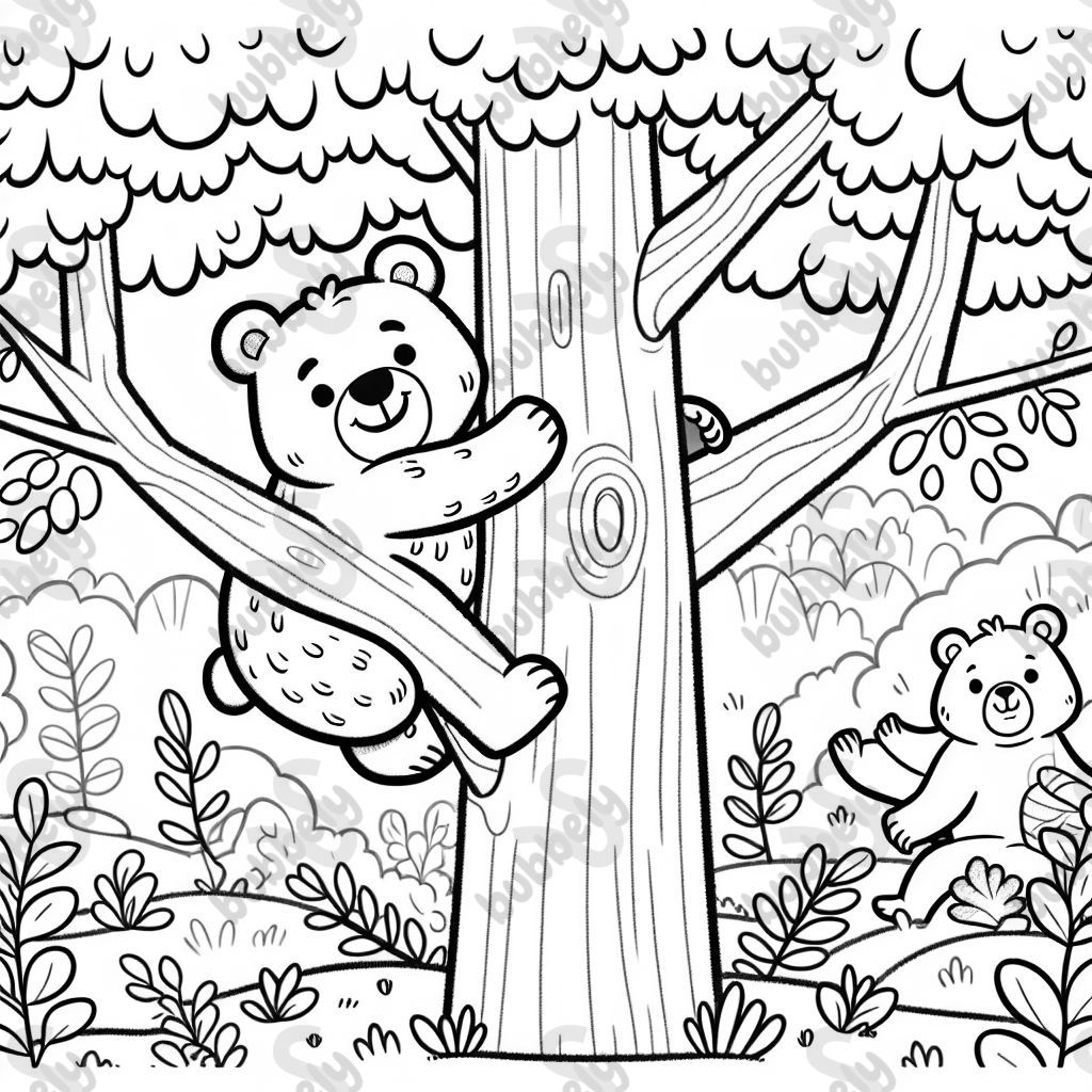 Bear climbing a tree