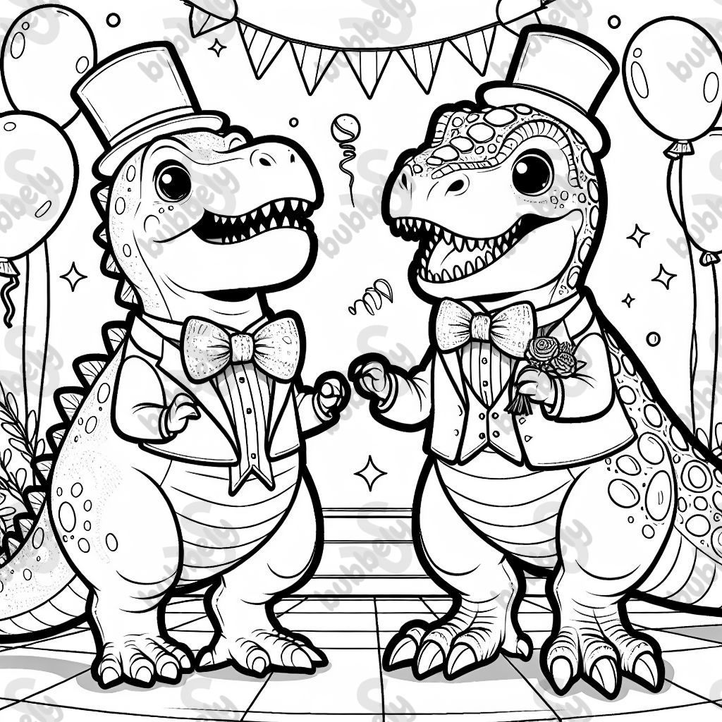 tyrannosaurus and allosaurus going to prom