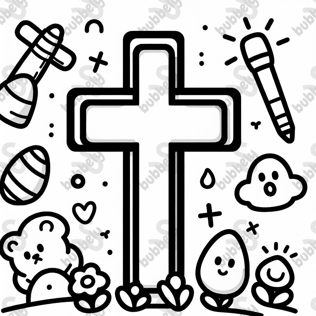 A simple cross for children to color.