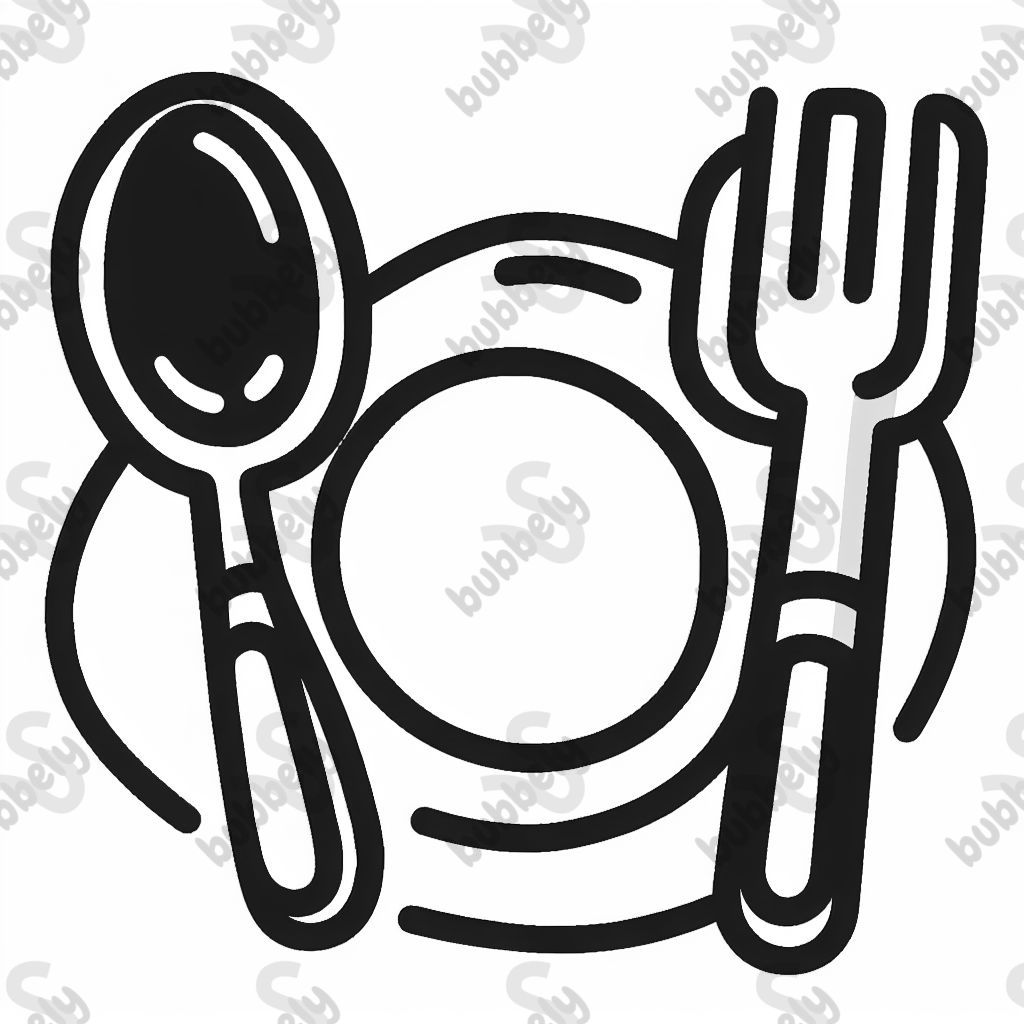 plate with fork spoon and knife