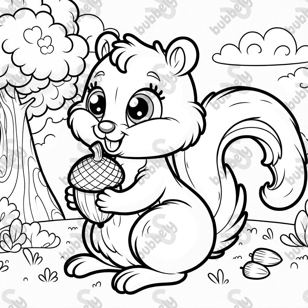 Squirrel with acorn