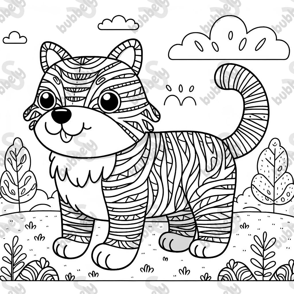 Dog with tiger stripes