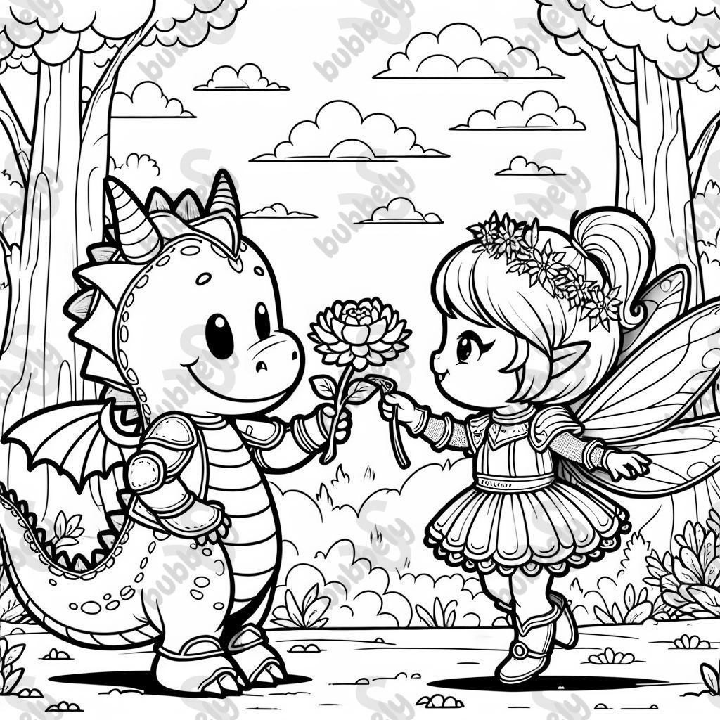 a dragon knight fighting a fairy knight