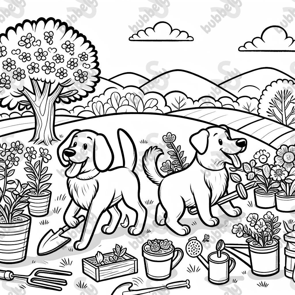gardening with dogs