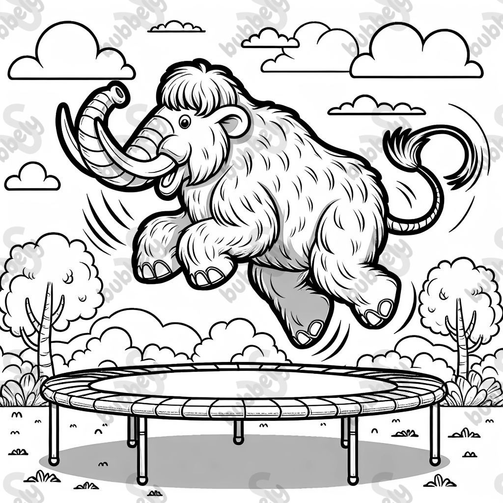 Mammut auf Trampolin 