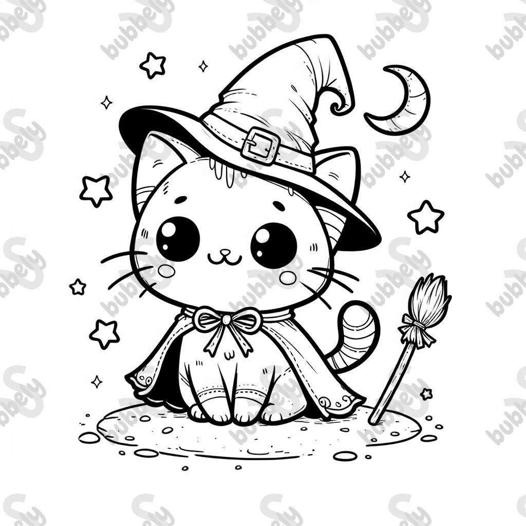 Spooky witch cat
