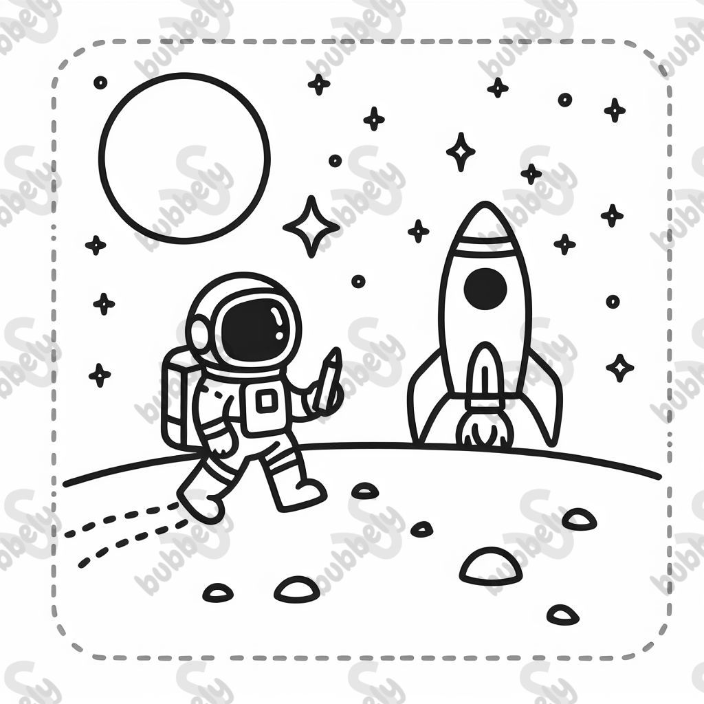 Ein Astronaut erforscht den Weltraum außerhalb seiner Rakete