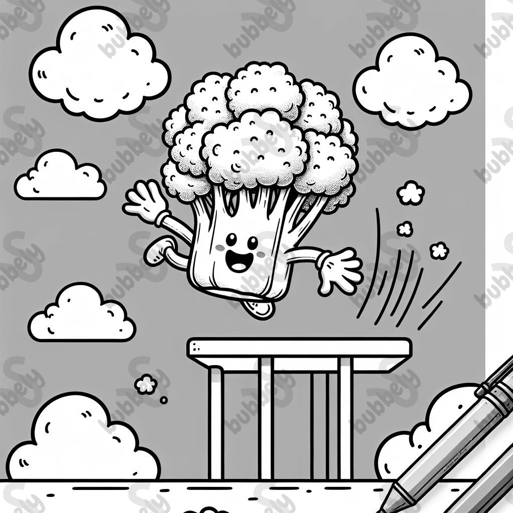 Brokkoli macht Turmspringen 