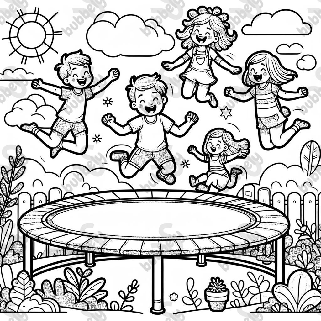kids on a trampoline 
