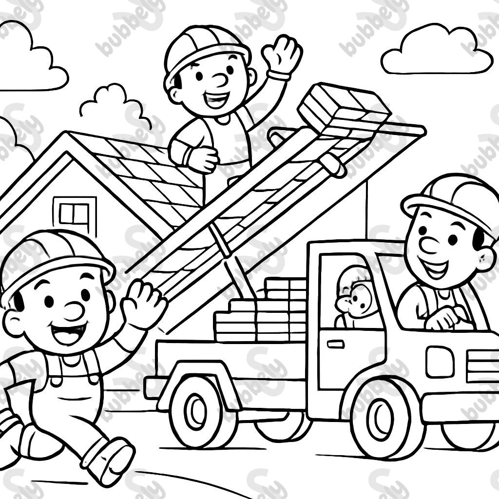 une équipe livrant des bardeaux dans un camion-convoyeur de toiture une équipe livrant des bardeaux dans un camion-convoyeur de toiture