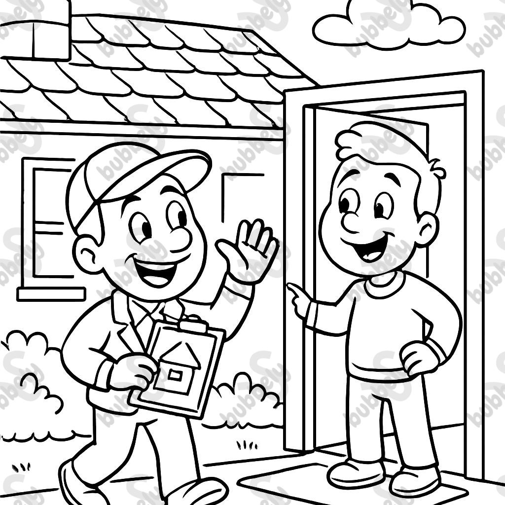 a roofing sales person trying to sell to a homeowner