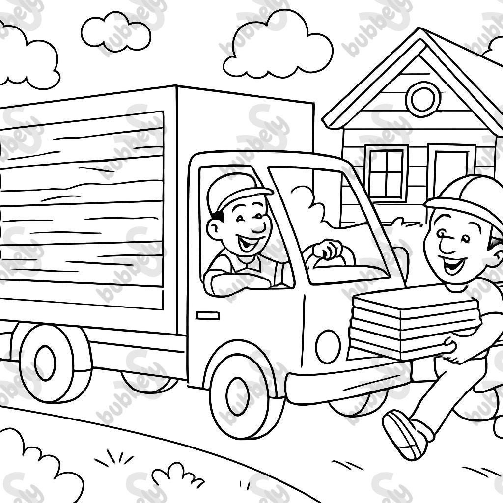 un camion box qui livre du revêtement. un camion box qui livre du revêtement.