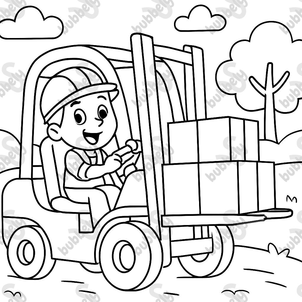 Quelqu'un conduit un chariot élévateur.