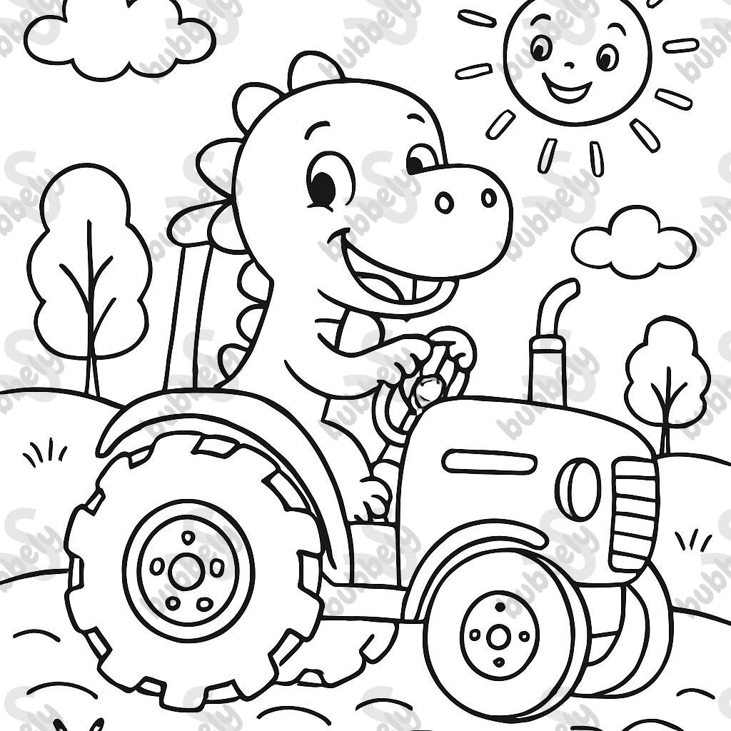 Dino conduisant un tracteur Dino conduisant un tracteur