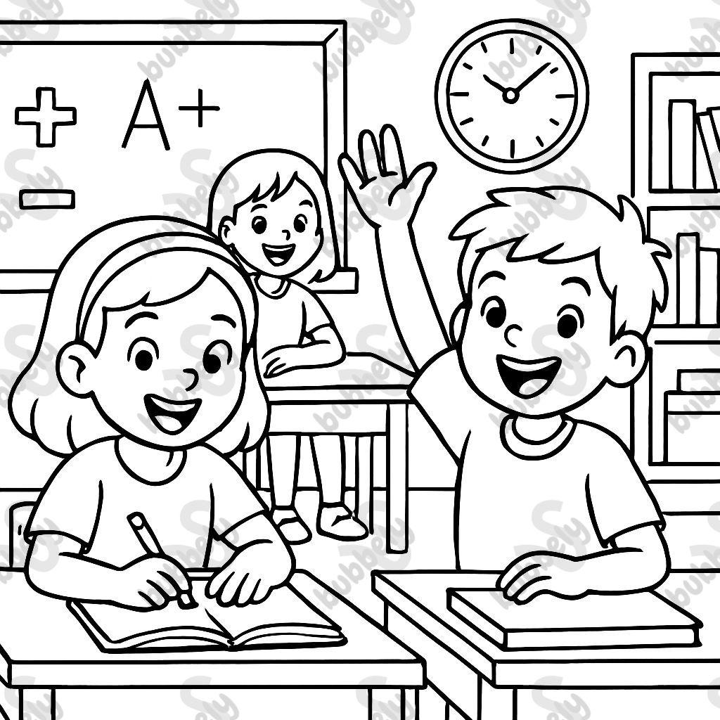 kids at school learning