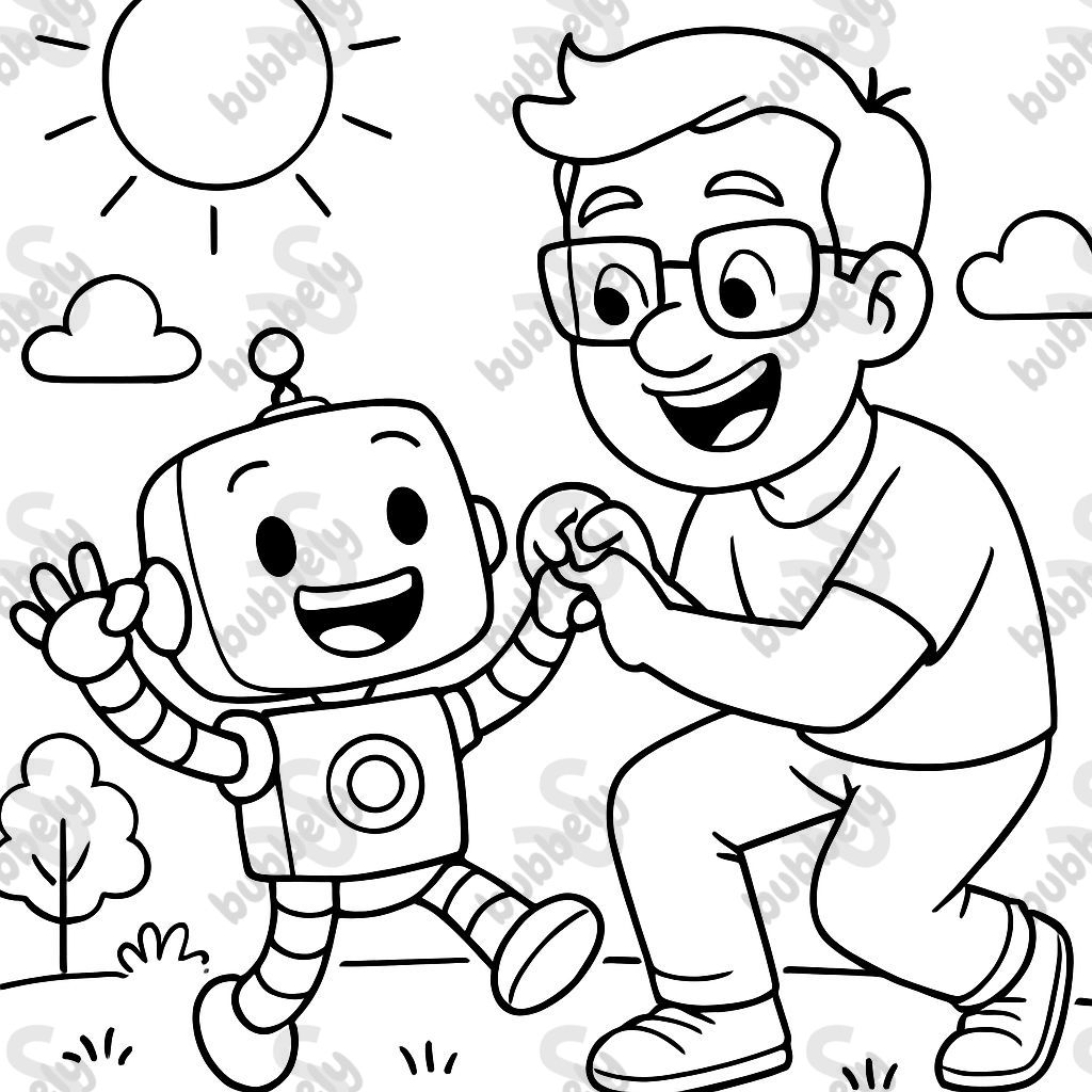 ROBOT PLAYING WITH HIS DAD