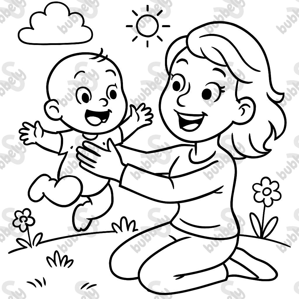 Maman et bébé jouent ensemble