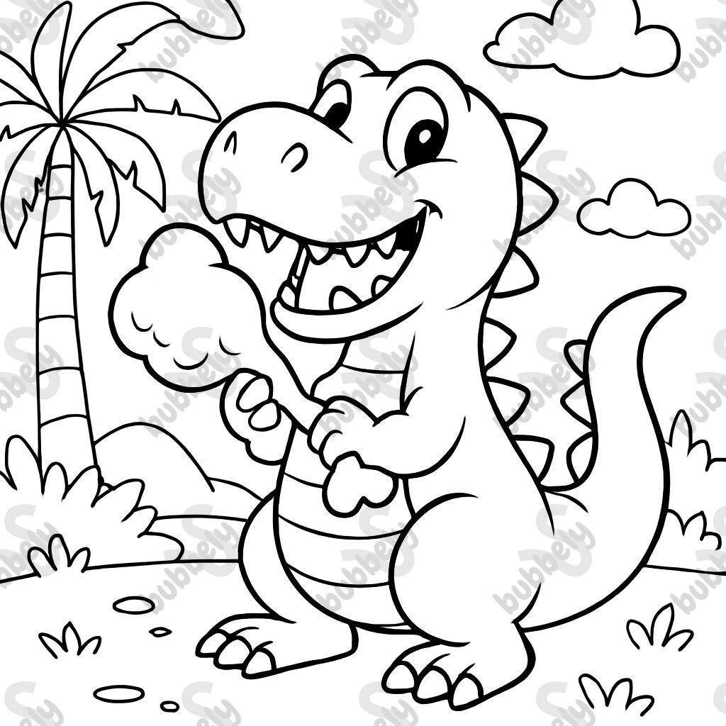 dinosaur eating a chicken bone dinosaur eating a chicken bone