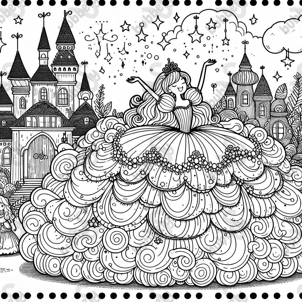 princess in huge dress