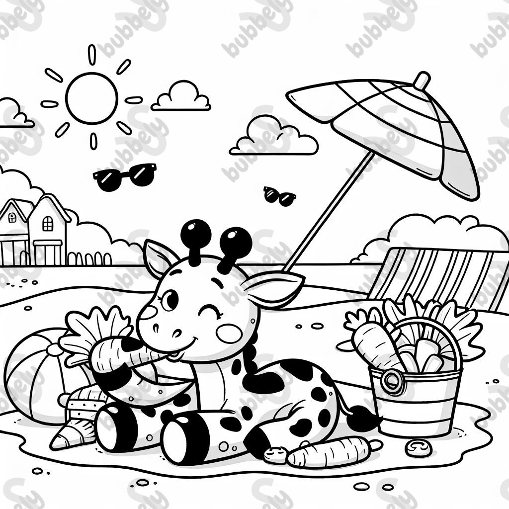 A giraffe eating carrots on vacation