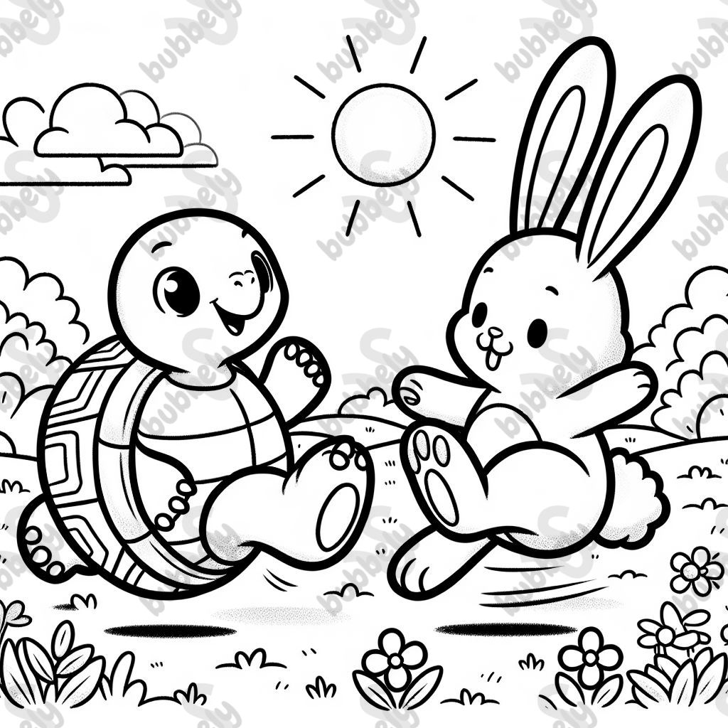 turtle and bunny running turtle and bunny running