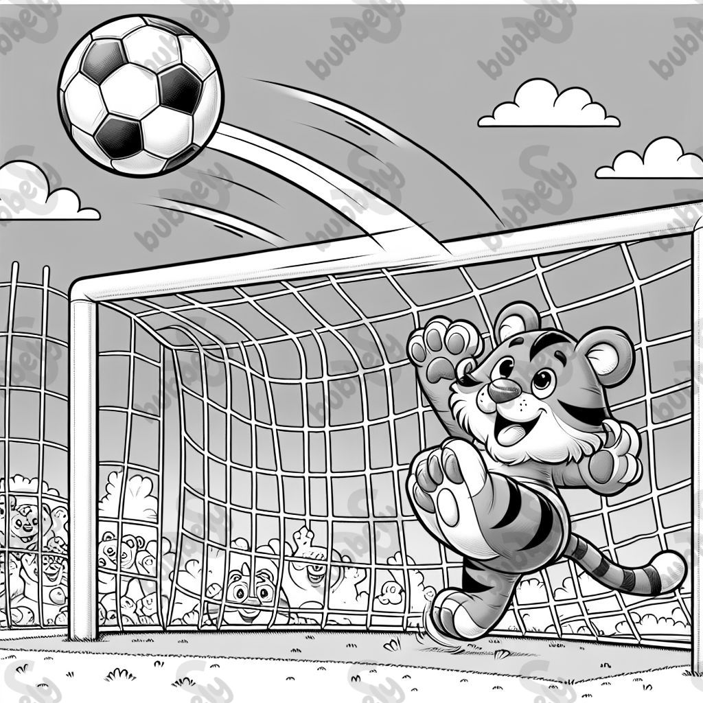 tiger scoring soccer goal