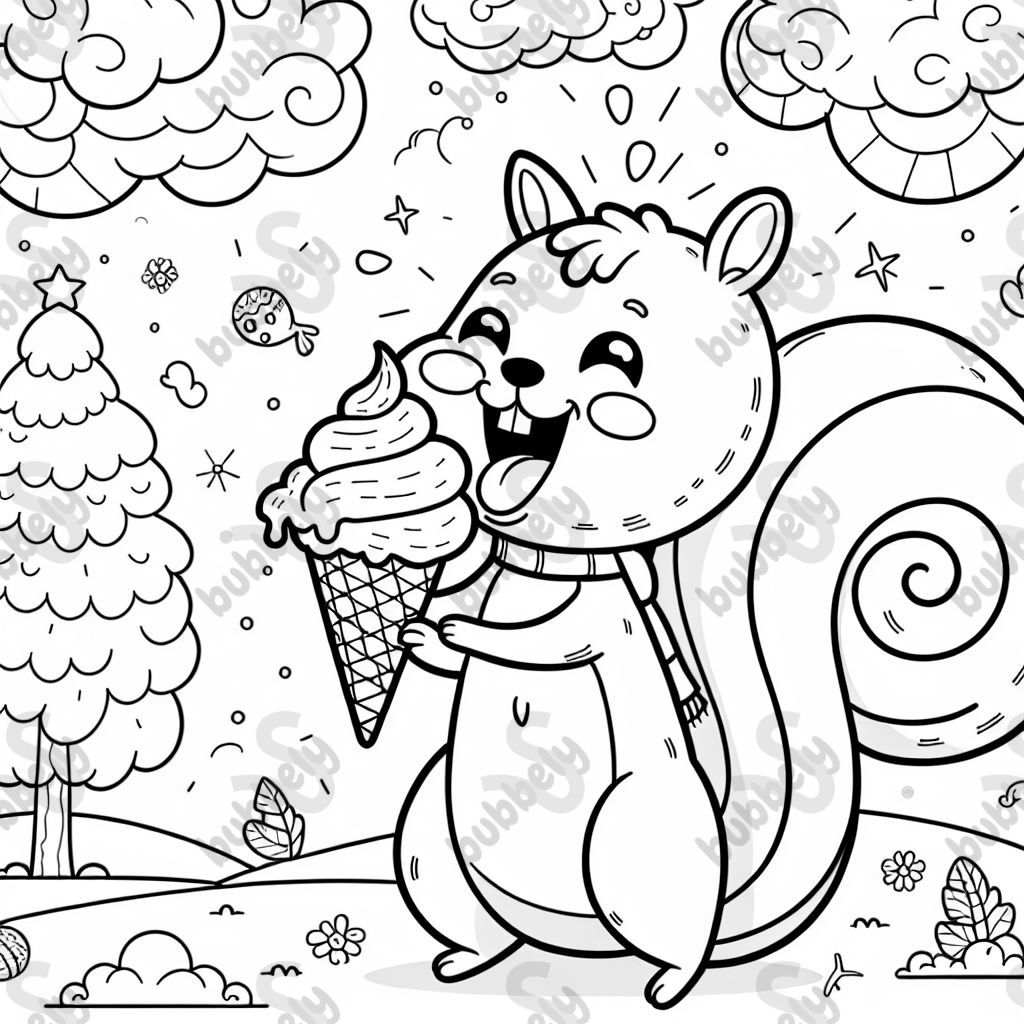 Eichhörnchen das Eis isst