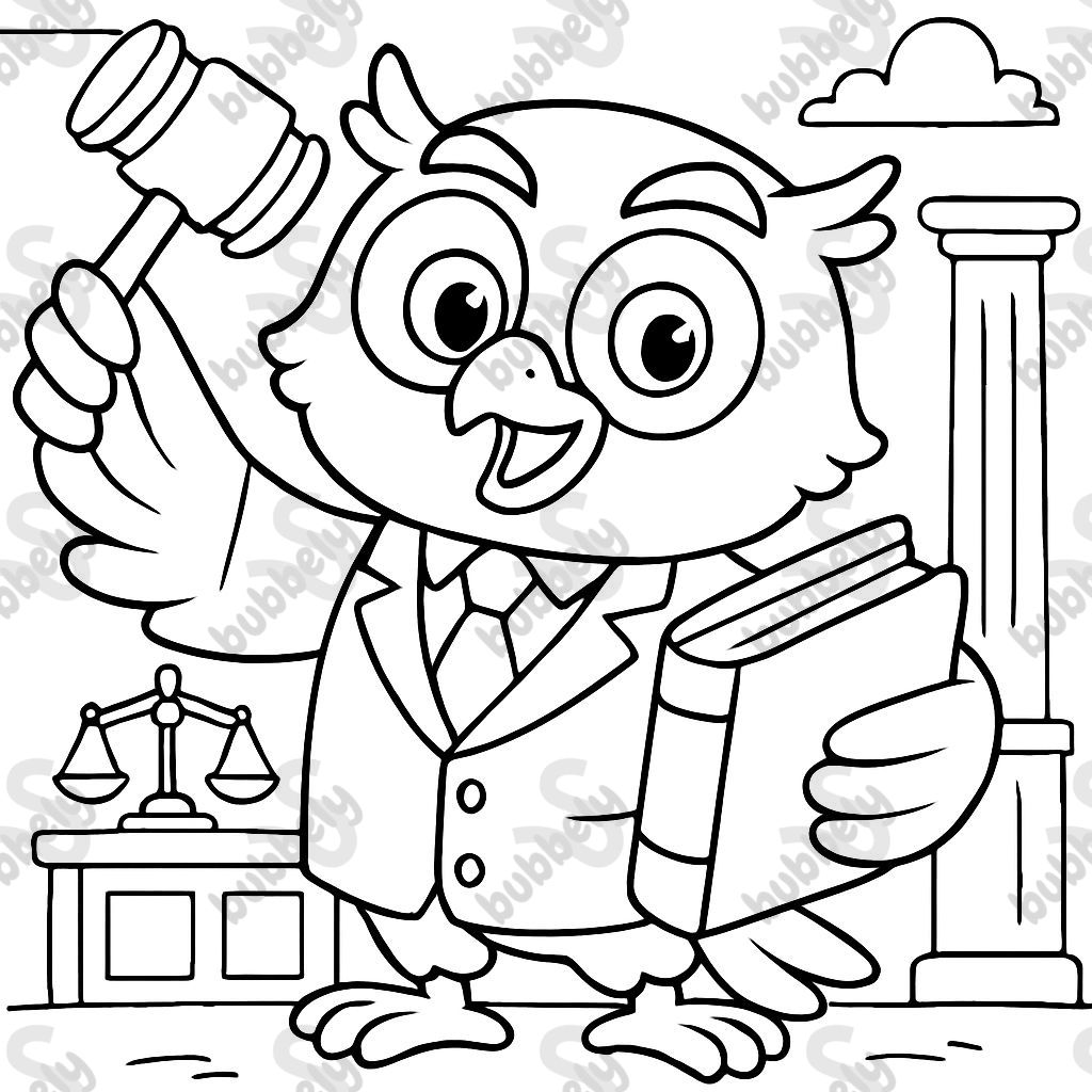 an owl as a lawyer