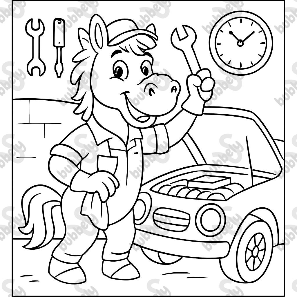 Horse as a Auto Mechanic