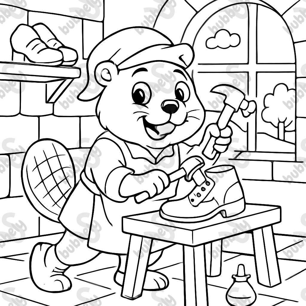 a cute medieval shoemaker marmot