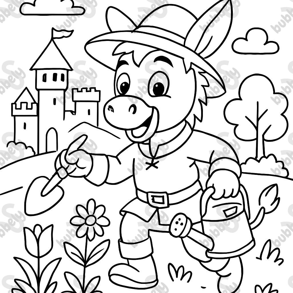 A cute gardener donkey from medieval times.