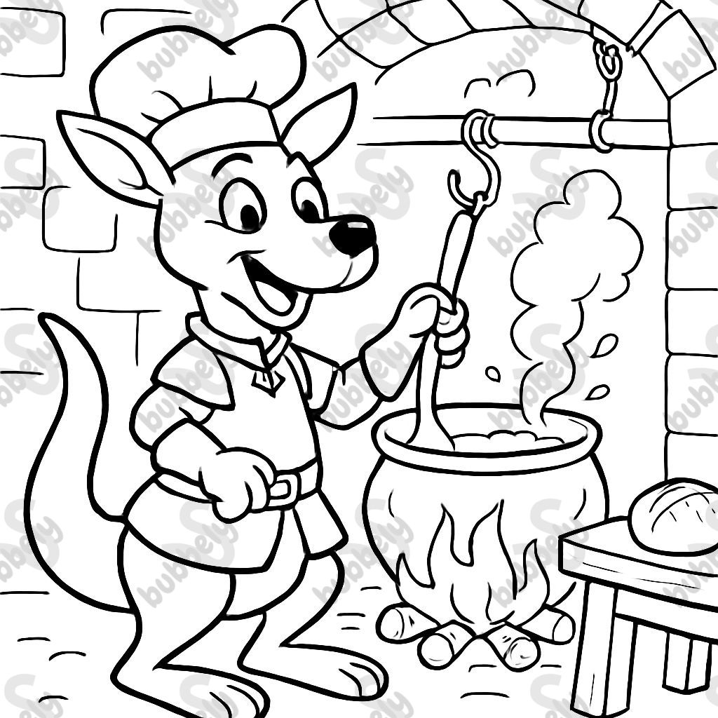 a medieval cooking kangaroo