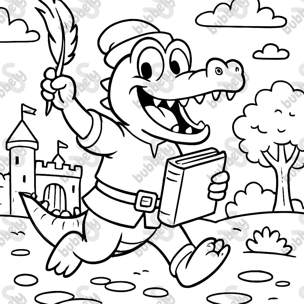 Un mignon crocodile relieur médiéval