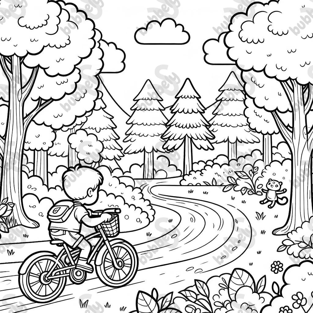 riding a bike on a trail in the forest