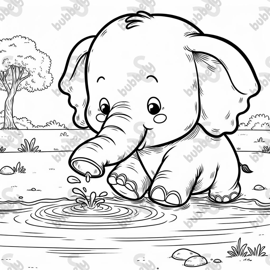 elephant drinking water from a pond