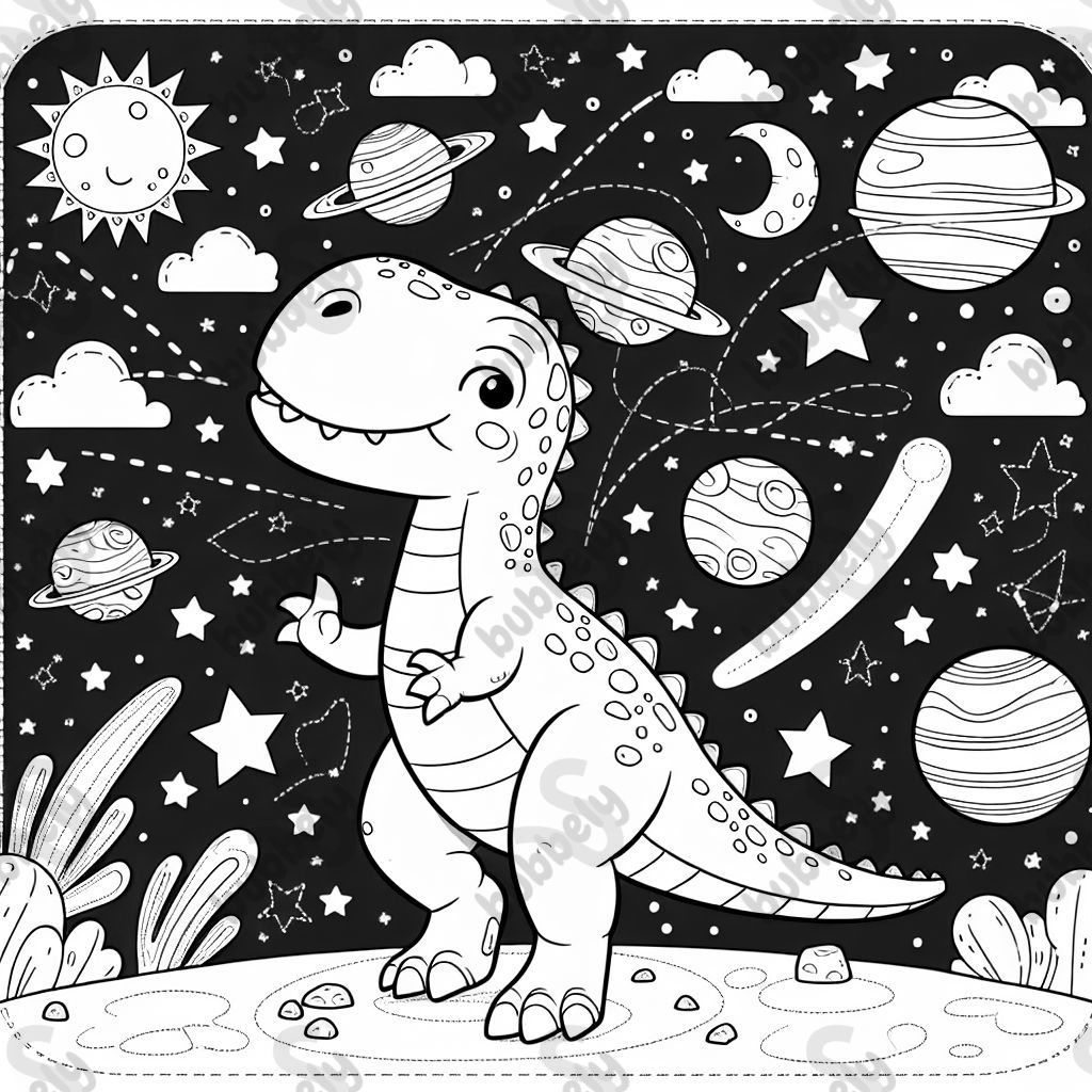 Dinosaur in outer space