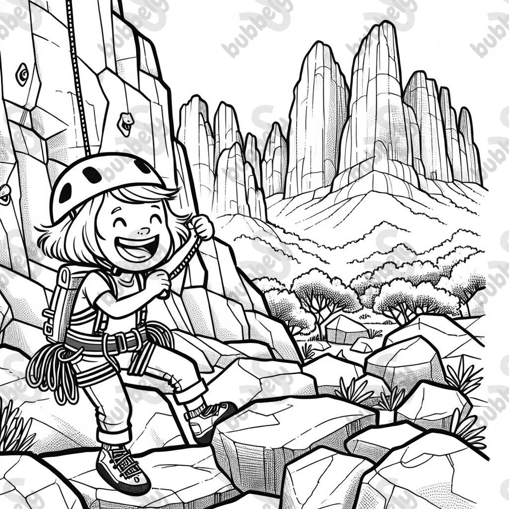 a blond 4 year old girl in a rockclimbing harness and helmet going rock climbing under Mt Arapiles