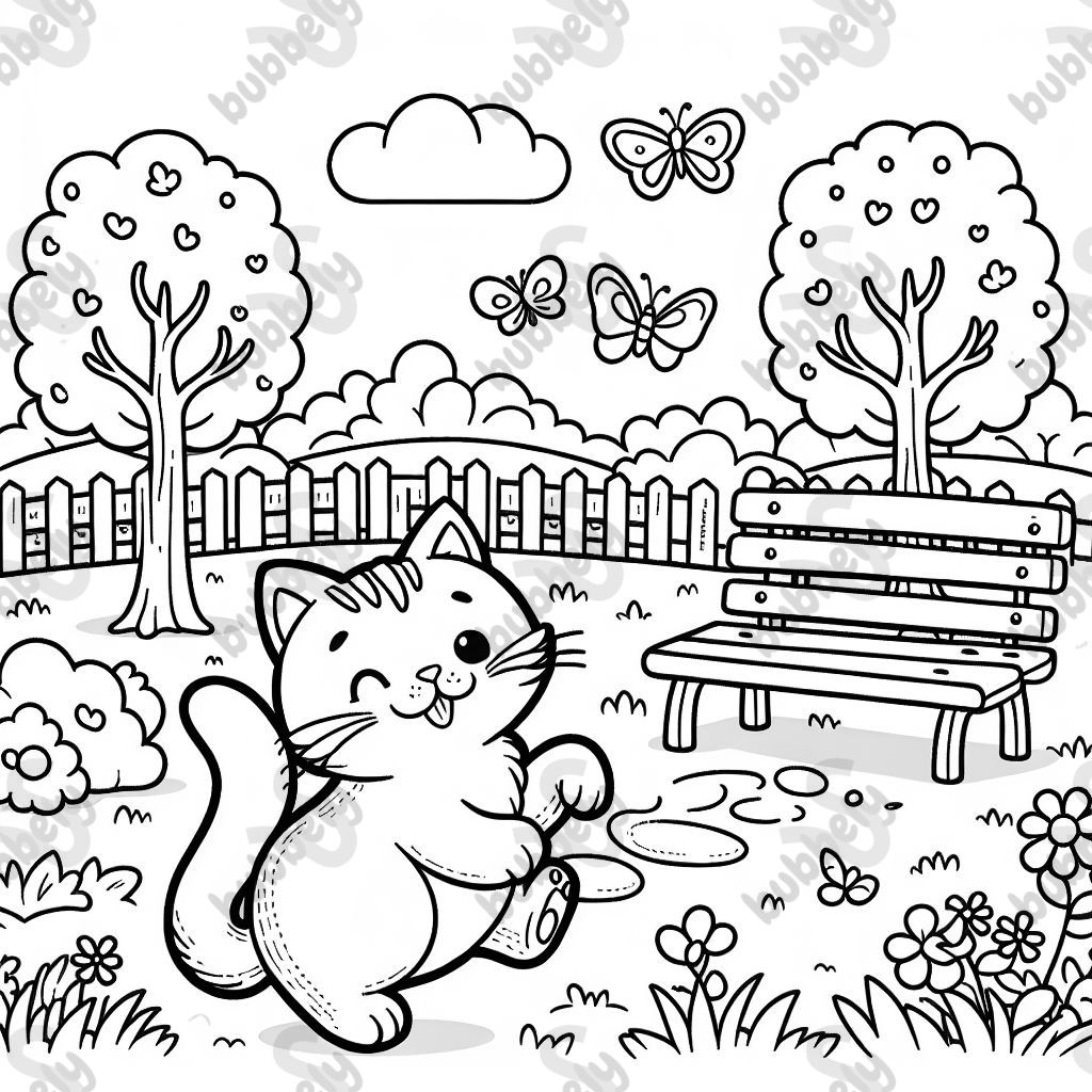 un chat mignon dans le parc