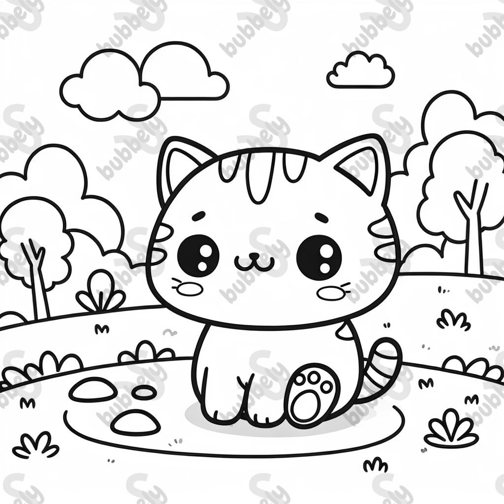 un chat mignon dans le parc