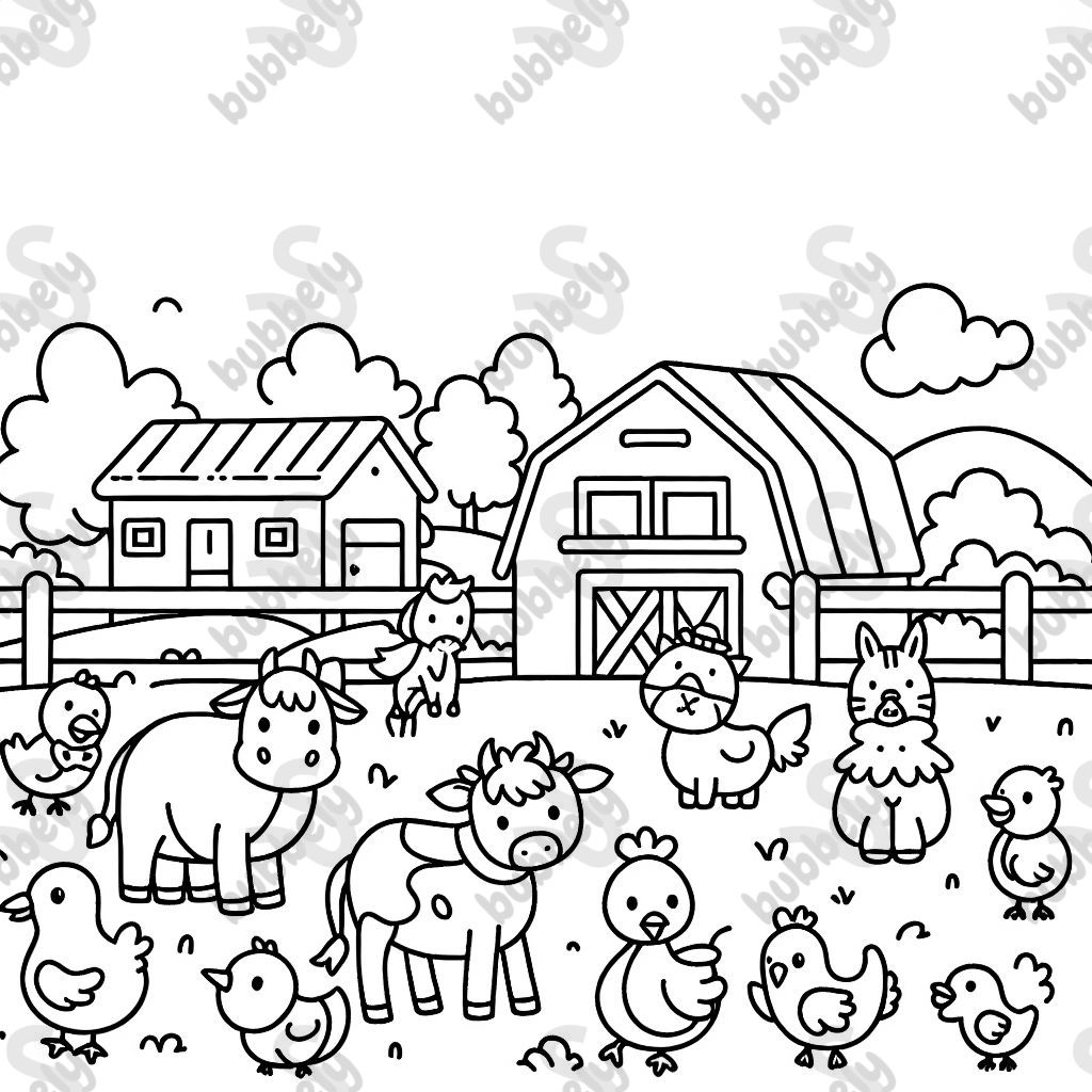 Ferme avec des animaux