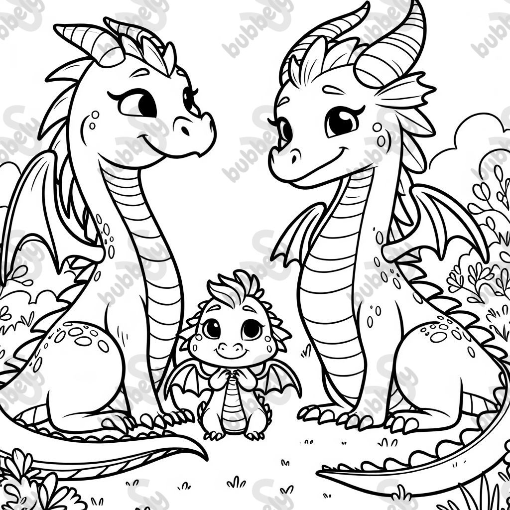 Drachenfamiloäie Mama Papa Baby Kind