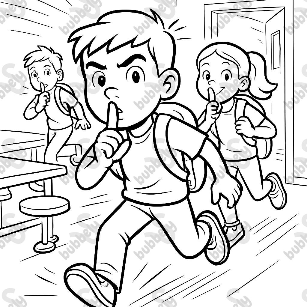 Children entering the school cafeteria quietly.