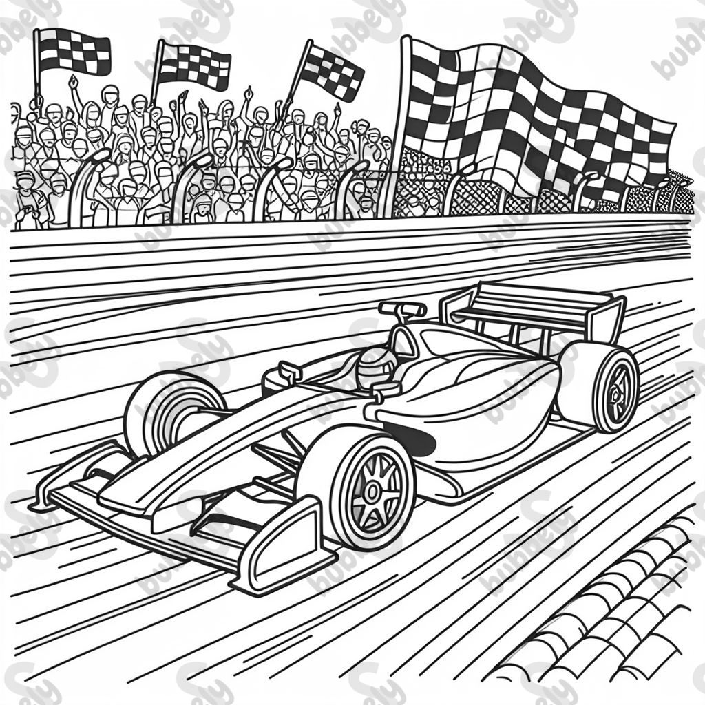 A race car racing on a track.