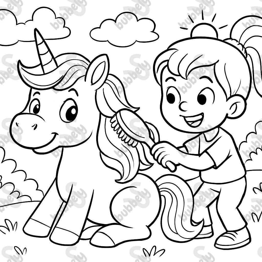 Licorne est peignée Licorne est peignée